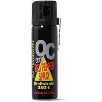 Pfefferspray 63ml OC 5000 SSG-6 mit praktischem Metallclip zur Befestigung Sprüharten Weitstrahl + Breitstrahl - extrem Starke Wirkung KO-Spray Tierabwehrspray (Breitstrahl)