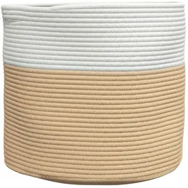 vidaXL Aufbewahrungskorb Beige und Weiß 40 x 40 x 35 cm