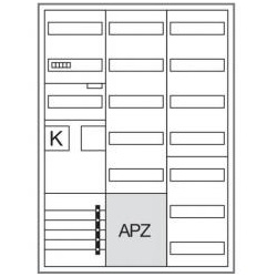 Hager Komplettschrank ZB33SEF157, 1 Zählerfeld eHz, 2 Verteilerfelder, APZ