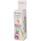 Nordics Zahnpasta Kids Bubble Gum + Zahnbürste Gelb Set