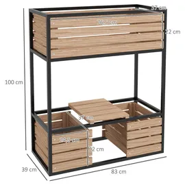 Outsunny Hochbeet 83 x 39 x 100 cm Braun