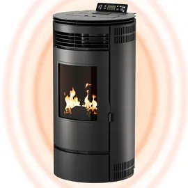 Umbrella UMBRELLA® PR8 Pelletofen 8,6 kW A+ bis 220 m3 – Auto-Reinigungszyklus, ECO1/ECO2, Wochenprogramm, Fernbedienung, Wi-Fi Ready (optional), Vakuum- & Überhitzungsschutz – Schwarz