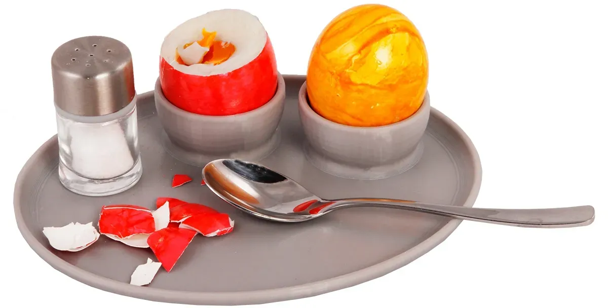 Axis Line Frühstücksei Eierhalter für 2 Eier mit Tablett - Sommeraktion