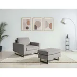 Home Affaire Loveseat Pinto Cord 105 x 85 x 97 cm Silber Grau mit Keder