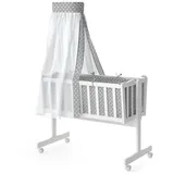 VitaliSpa Babybett Noah, 40x90 mit Kapuzenpulli Weiß Grau Bett Set Buche