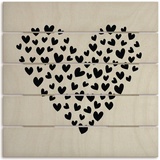 Artland Holzbild »Herz voller Herzen«, Herzbilder, (1 St.), schwarz