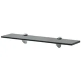 vidaXL Wand Regal Glasregal Glasboden Glasablage Badregal Schwarz 50x20 cm 8 mm