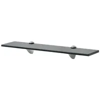 vidaXL Wand Regal Glasregal Glasboden Glasablage Badregal Schwarz 50x20 cm 8 mm