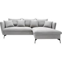 OTTO home Ecksofa LIVORNO,258 cm, L-Form, Schlaffunktion u. Bettkasten (139/224cm), Samt, Struktur, Webstoff grau