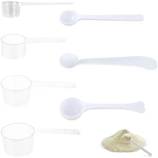7-Teiliges Set Messlöffel - Set - Kaffeelöffel, Milchpulverlöffel, Kochmesslöffel,Hochwertiges Waschmittel-Dosierhilfe, Creatin Monohydrat Dosierlöffel - Perfekt für Küche, Labor und Zuhause