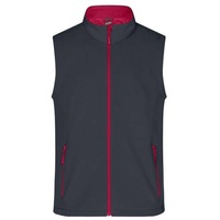 Men's Promo Softshell Vest Softshellweste für Promotion und Freizeit grau/rot, Gr. XXL