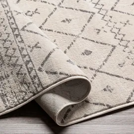 livabliss Nagano Boho Design 140x200 cm – Moderner skandinavischer Stil mit geometrischem Muster – ideal für Wohnzimmer, Schlafzimmer oder Esszimmer, in Weiß & Grau