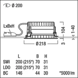 zumtobel PANOS R 3k-940 R200 H WH