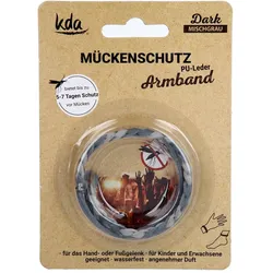Mückenschutz Armband PU-Leder -mischgrau- KDA