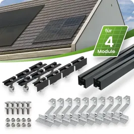 Tepto Schrägdach Montageset für 4 PV-Module senkrechte Montage