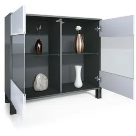 Vladon Bari Büroschrank 92,5 x 84,5 x 35 cm grau/Beton Dunkel Optik