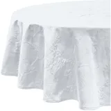 Erwin Müller Tischdecke Tischdecke "Arnsberg", bügelleicht Uni/Blumen weiß rund | 160 cm x 160 cm