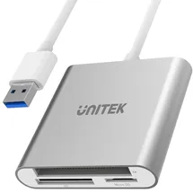 UNITEK Y-9313 All in One Kartenleser USB 3.2 Gen 1 (3.1 Gen 1) Silber, Aluminium
