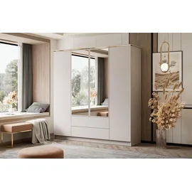 lookway Kleiderschrank Aurora 4D2SZ 200 x 213 x 57 cm Beige/Gold