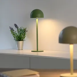 OTTO home Tischleuchte Akku Tischlampe Gerrin Indoor Outdoor, magnetischer Flaschenaufsatz, Dimmfunktion, Memoryfunktion, LED fest integriert, Warmweiß, Pilzlampe Flaschenaufsatz, Regulierung der Lichtstärke, Pilz, Lampe grün