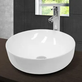 luxebath Rundes Aufsatzwaschbecken 40 x 13,5 cm