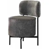 Esszimmerstuhl 2er-Set Boutaila Boucle, modern drehbar, grau, gepolstert, Metallgestell