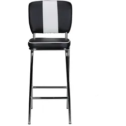 KADIMA DESIGN American Retro Barstuhl: Kunstleder, Chromfuß, 110 kg Belastbarkeit, verschiedene Farben