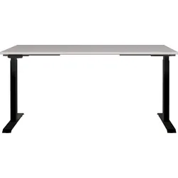 Schreibtisch GERMANIA "Lemont", braun (kaschmir, schwarz, kaschmir), B:160cm H:72cm T:80cm, Tische, Elektrisch höhenverstellbarer Schreibtisch