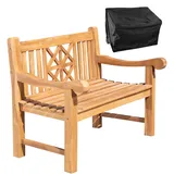 CLP Teakbank 120 cm mit Abdeckhaube Florida