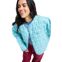 Roxy Outdoorjacke "Seaside Resort", Damen, Gr. XL, airy blau as if plaid, Obermaterial: 100% Viskose., Jacken Outdoorjacke