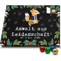 Mr. & Mrs. Panda Schoko Adventskalender Anwalt Leidenschaft - Schwarz - Geschenk, Jurastudent, Schokoladen Adventskalender, Staatsexamen, Büro, Be... - Schwarz