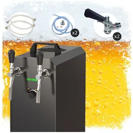 ich-zapfe STREAM 50K mit Luftpumpe Bierkoffer, Durchlaufkühler 2-leitig Trockenkühler, 5 L Adapter,5 L Adapter