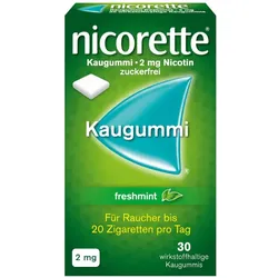 nicorette 2 mg Nikotinkaugummi freshmint für Raucher zum Aufhören