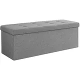 Songmics Sitzbank mit Stauraum 38 cm x 110 cm x 38 cm Grau