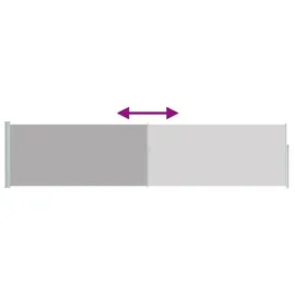 Helloshop26 Seitenmarkise 100 x 500 cm grau Polyester
