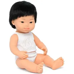 miniland dolls Babypuppe asiatischer Junge mit Down-Syndrom