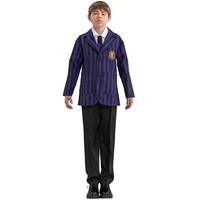 Metamorph Kostüm Wednesday Schuluniform schwarz-violett für Jungs, Die reguläre Uniform für männliche Schüler der Nevermore Academy a lila 146-152