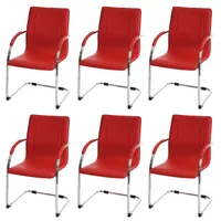 Mendler 6er-Set Esszimmerstuhl Samara, Freischwinger Küchenstuhl Lehnstuhl Stuhl, Stahl