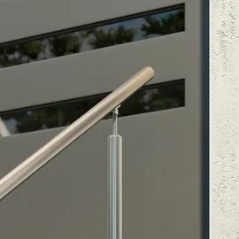 DOLLE Einganggeländer Edelstahl mit zwei Pfosten für Bodenmontage