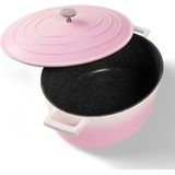 STONELINE Rosa Gourmet Bräter 32x25 cm mit Deckel, Backofen und Induktion geeignet, Antihaft,