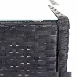 Mendler Poly-Rattan Garten-Garnitur HWC-D82, Sitzgruppe Lounge-Set ~ schwarz mit Kissen anthrazit