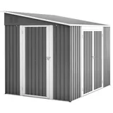 Metall Gartenhaus 1,8x2,4 m – Großer abschließbarer Geräteschuppen mit Doppeltüren, wasserfest & Bodenplatte inklusive – Für Terrasse, Hinterhof & Gartengeräte