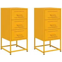 VidaXL Nachttische 2 Stk. Senfgelb 36x39x78 cm Stahl
