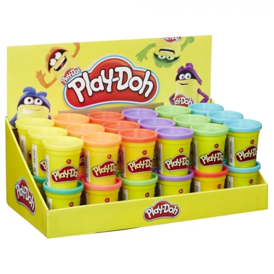 Play-Doh Einzeldose Knete - Gelb, Orange, Rot, Lila, Grün oder Blau