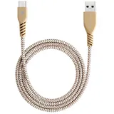 TECHGEAR USB C Kabel 1 Meter Typ C Geflochtene Ladekabel und Synchronisation Kabel Kompatible mit Samsung Tab A9/A9 Plus 11, Tab A8 10.5, Tab A7, S6 Lite, Tab S7 S8 S9 FE/Plus/Ultra - Gold