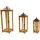 Mojawo 3er XXL Design Holz-Laternen-Set Windlicht Gartenlaterne Edelstahldach