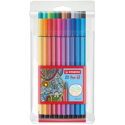 Fasermaler Pen 68, Kunststoffetui mit 20 Farben