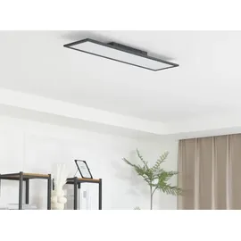 LINDBY LED-Panel Enhife, schwarz, 80 x 20 cm, Metall, 4.000K - Schwarz