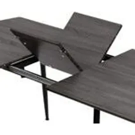 TalleR Esstisch Sabina ausziehbar 140-180 x 80 cm 6-10 Personen Küchentisch mit Metallgestell für Küche, Esszimmer Holz Optik,Farbe:Dunkelgrau - Dunkelgrau