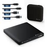 techPulse120 Externes USB 3.1 Blu-ray DVD CD USB-C UHD 4k 3D M-DISC 100GB Laufwerk Blu-ray-Brenner